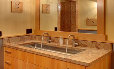 Bathroom with custom granite sink